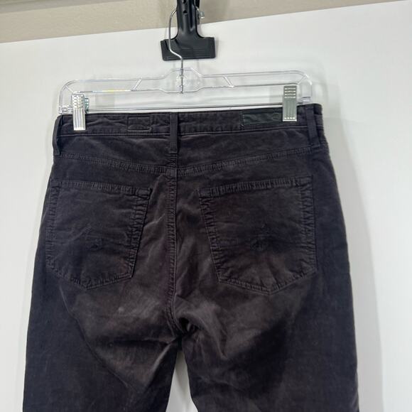 AG Adriano Goldschmied The Jodi Crop Lace Up Slim Flare Pants Velour - Picture 6 of 7